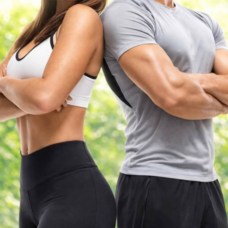 Fitnesspaar für veganen Muskelaufbau