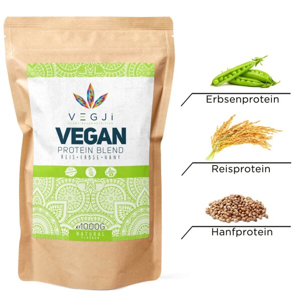 VEGJi Vegan Protein Blend - 1000g Natur