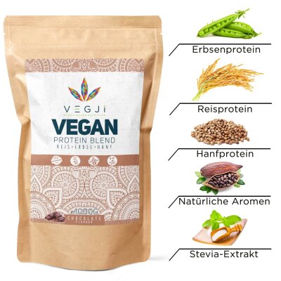 VEGJi Vegan Protein Blend - 1000g Schoko
