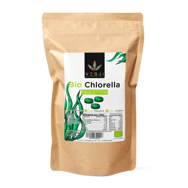 VEGJi Bio Chlorella 500mg - 500 Tabletten