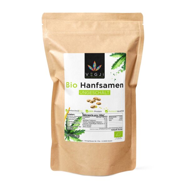 VEGJi Bio Hanfsamen ungeschlt aus Europa - 1000g