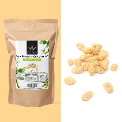 VEGJi Soja Protein Crispies mit 80% Eiweiß -...