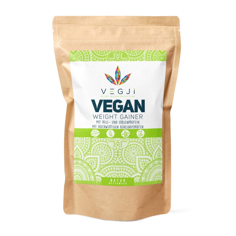Weight Gainer Vegan | Natur | 31% Protein | 1000g | Ohne Maltodextrin | VEGJi