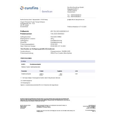 VEGJi Pure Creatine Monohydrate | Kreatin Monohydrat - 500g