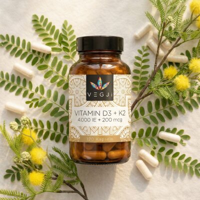 VEGJi Vitamin D3 4.000 IE + Vitamin K2 MK-7 100 µg...