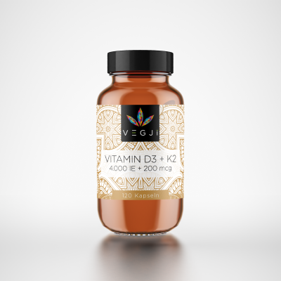 VEGJi Vitamin D3 4.000 IE + Vitamin K2 MK-7 100 µg...