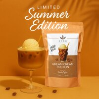 VEGJi Dream Cream Protein  500g, Limited Edtion Iced Coffee, extra cremiges veganes Proteinpulver, 79% Protein, enthält alle essentiellen Aminosäuren, ohne Sucralose