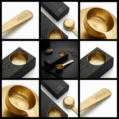 VEGJi Edelstahl Messlöffel Gold - 20ml