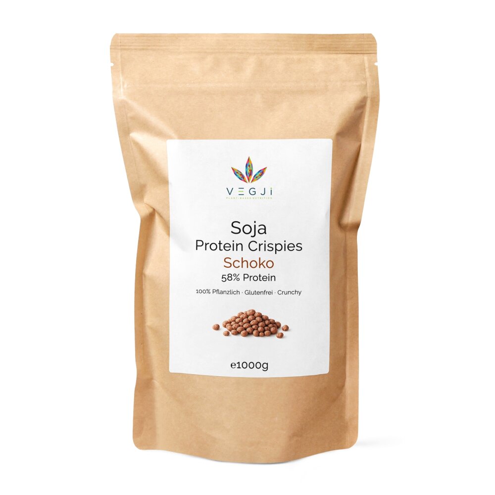 Soja Protein Crispies | Schoko | 58% Protein | 1000g | Vegan | VEGJi