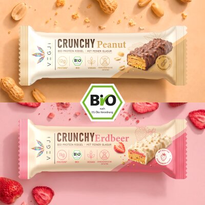 VEGJi Crunchy Bio Proteinriegel Peanut auf...