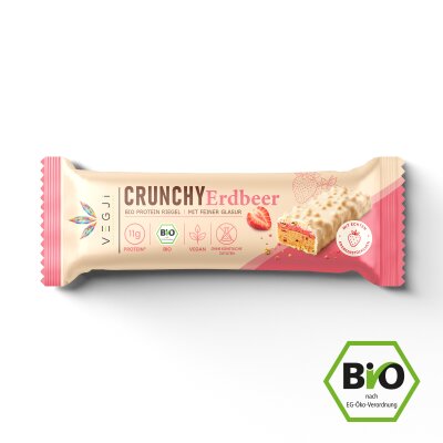 VEGJi Crunchy Erdbeer Bio Proteinriegel mit Erdbeere und...
