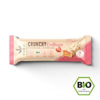 VEGJi Crunchy Erdbeer Bio Proteinriegel mit Erdbeere und heller Kakaobutterglasur