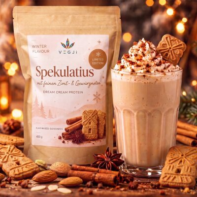 VEGJi Dream Cream Protein Spekulatius mit Shake