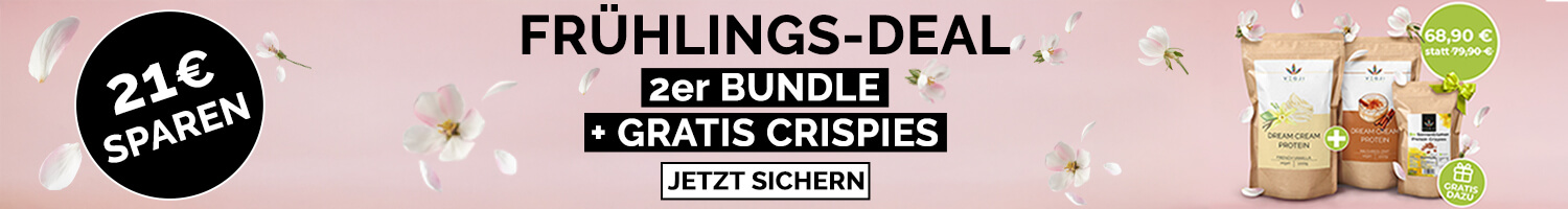 Frühlings-Deal: 2x Dream Cream Protein 1000g + Gratis Crispies 250g